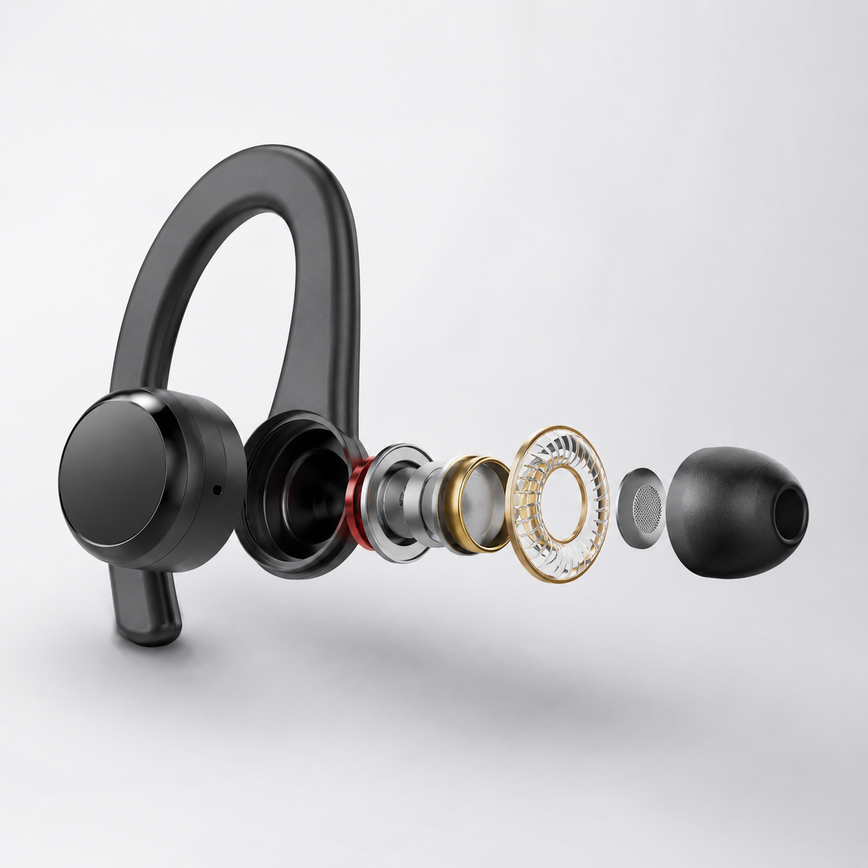 Roovet SE5 Premium Wireless Sport Earbuds with Active Noise Cancellation, Ear Hooks & Charging Case thumbnail 2