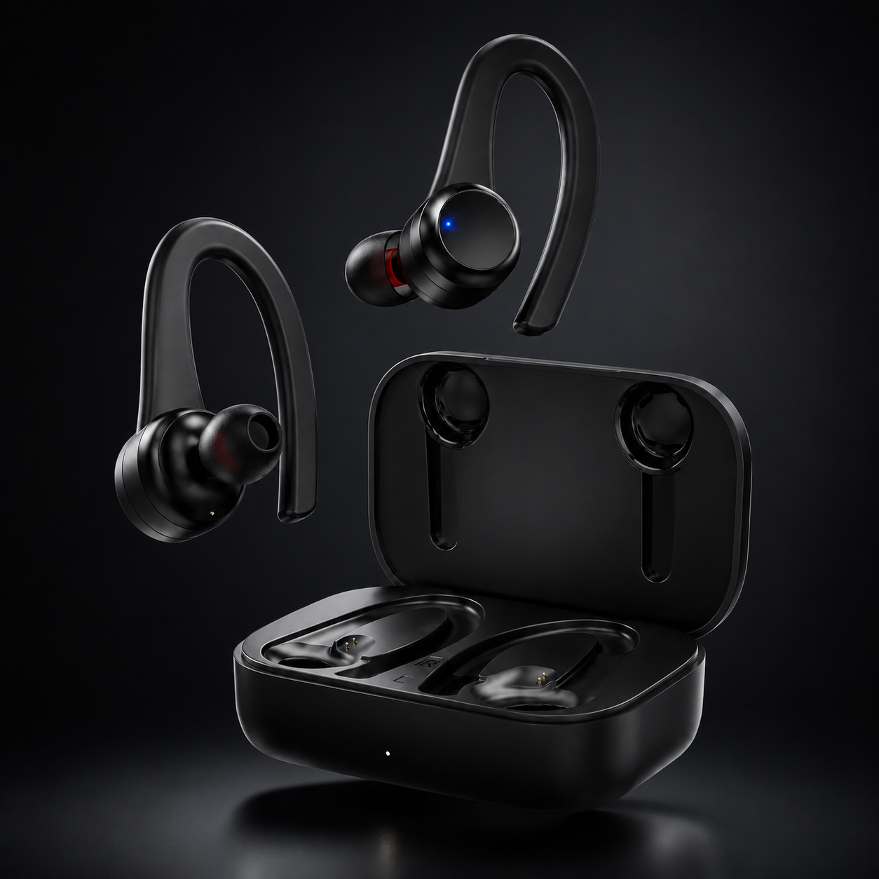 Roovet SE5 Premium Wireless Sport Earbuds with Active Noise Cancellation, Ear Hooks & Charging Case thumbnail 1