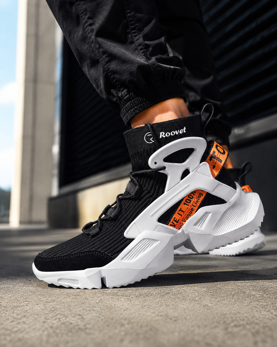 Roovet ApexFrame Men’s High-Top Sneakers – Futuristic Streetwear Comfort thumbnail 2