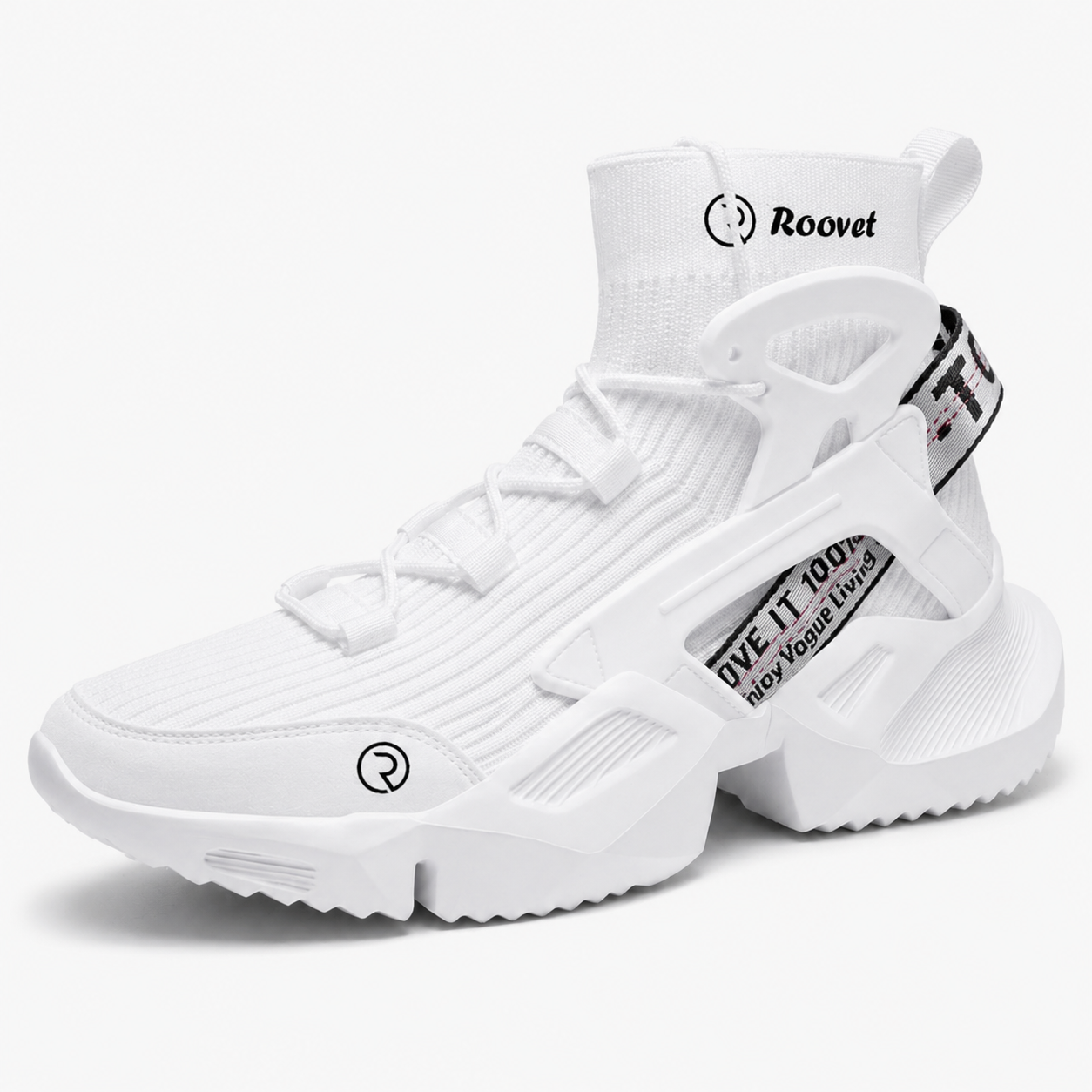 Roovet ApexFrame Men’s High-Top Sneakers – Futuristic Streetwear Comfort