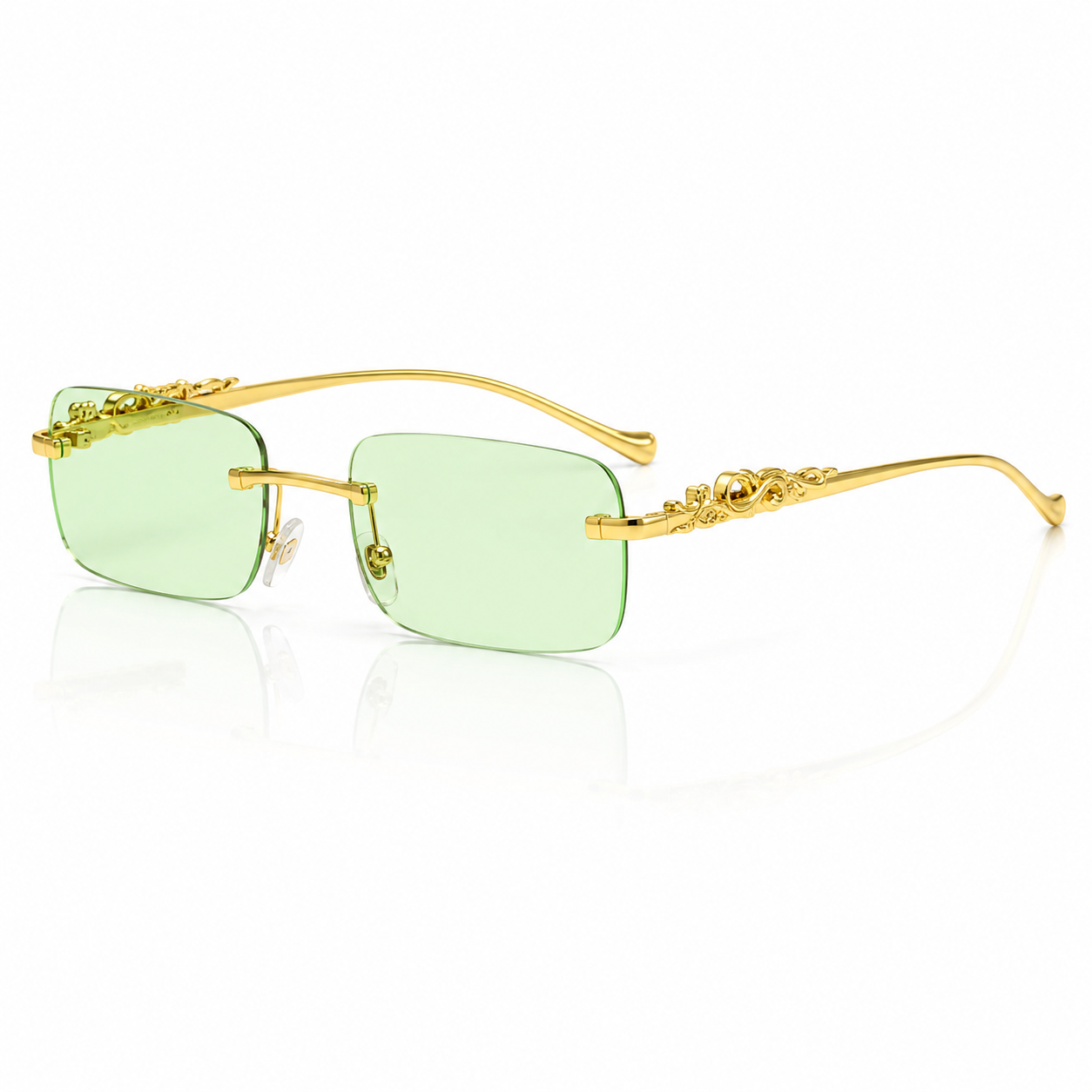 Roovet Luxe Rimless Sunglasses – Gold Accents, Premium Clear & Tinted Lenses thumbnail 7