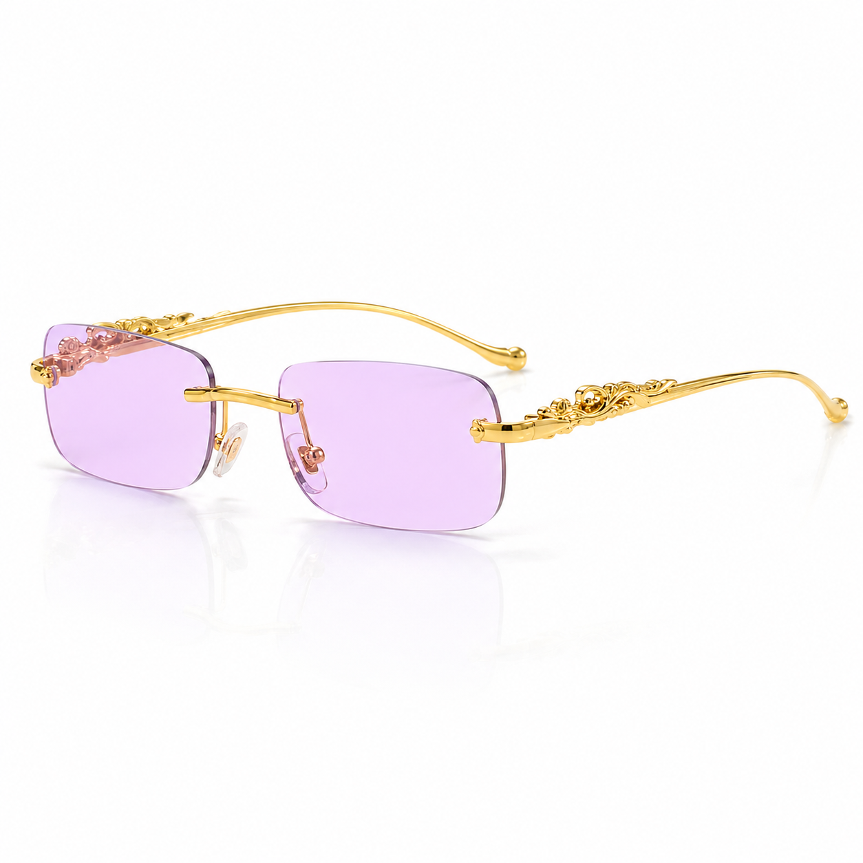 Roovet Luxe Rimless Sunglasses – Gold Accents, Premium Clear & Tinted Lenses thumbnail 6
