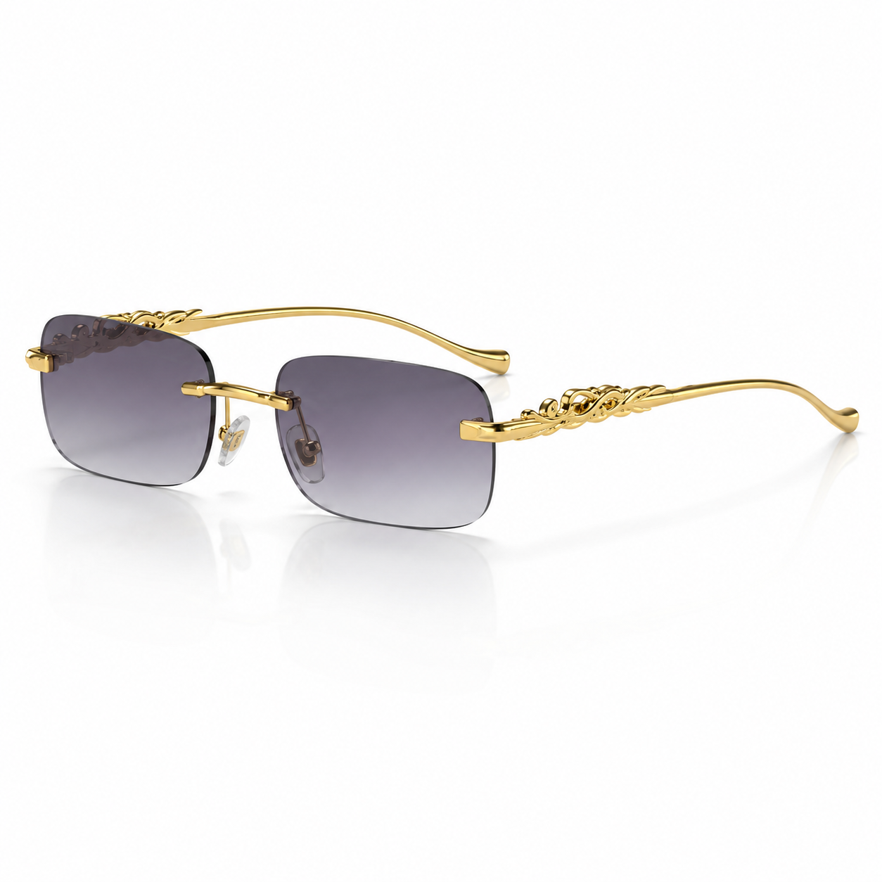 Roovet Luxe Rimless Sunglasses – Gold Accents, Premium Clear & Tinted Lenses thumbnail 3