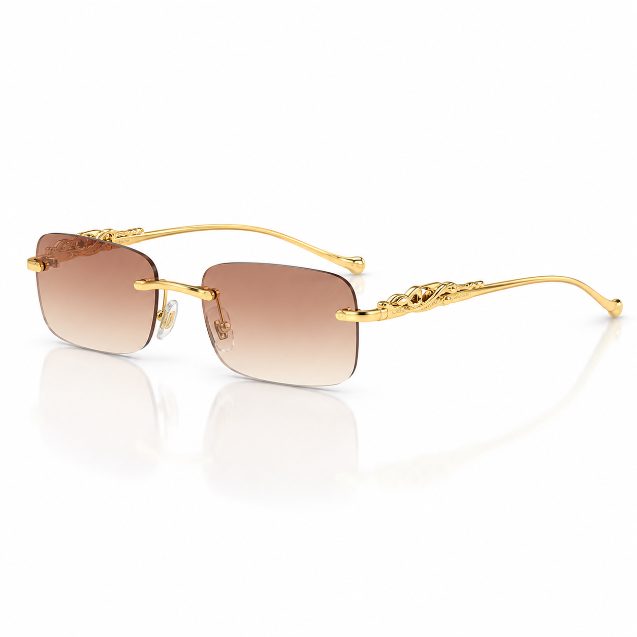 Roovet Luxe Rimless Sunglasses – Gold Accents, Premium Clear & Tinted Lenses thumbnail 4