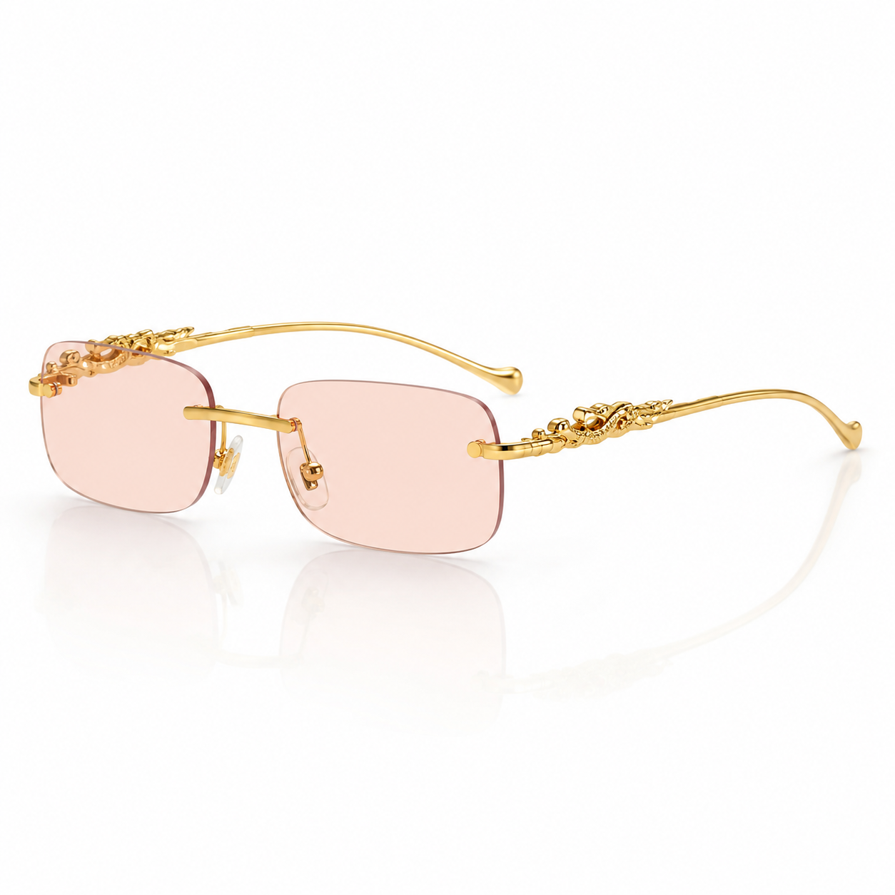 Roovet Luxe Rimless Sunglasses – Gold Accents, Premium Clear & Tinted Lenses thumbnail 1