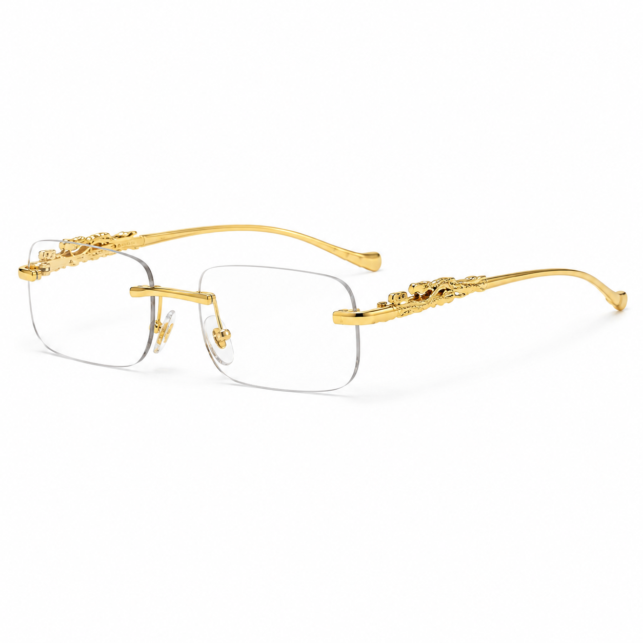 Roovet Luxe Rimless Sunglasses – Gold Accents, Premium Clear & Tinted Lenses