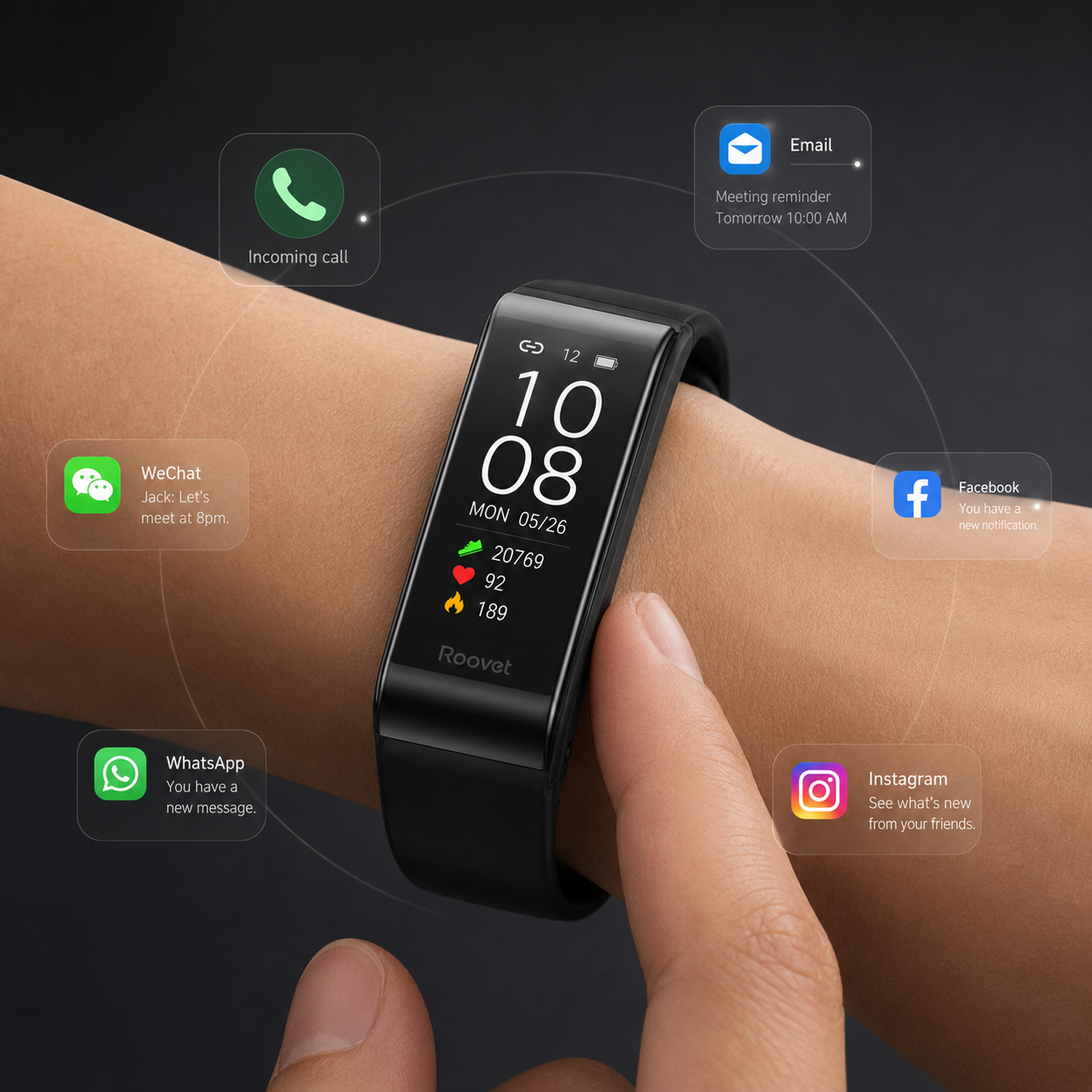Roovet PulseBand F2 Pro Smart Fitness Watch thumbnail 5