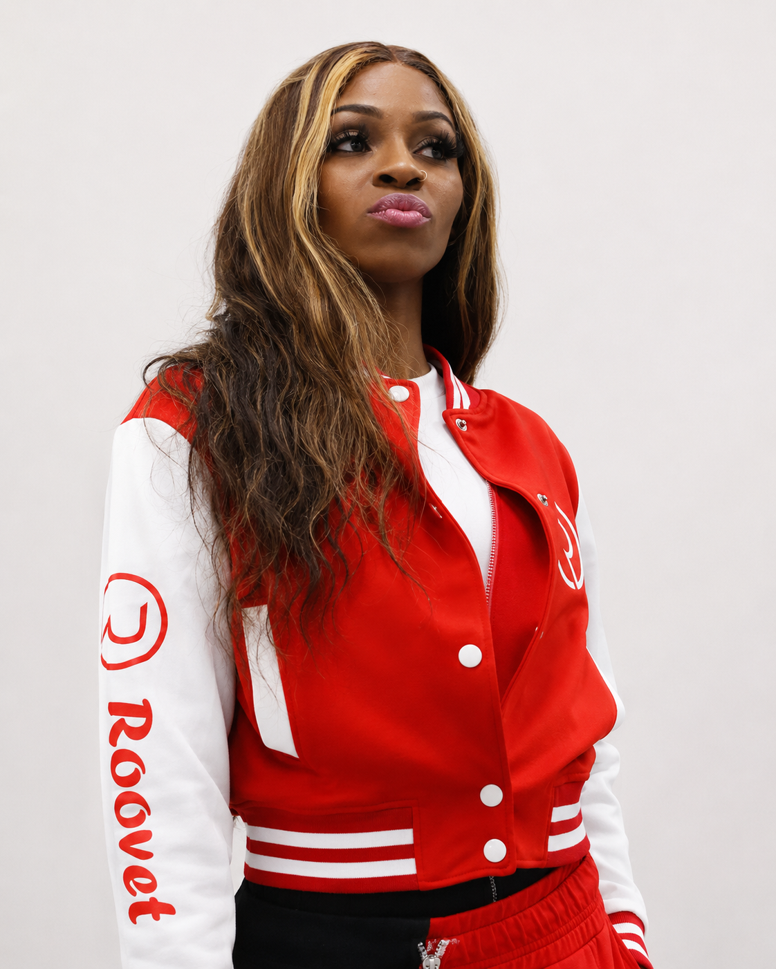 Roovet Varsity Muse Women’s Letterman Jacket – Classic Bomber Style with Modern Streetwear Edge thumbnail 8
