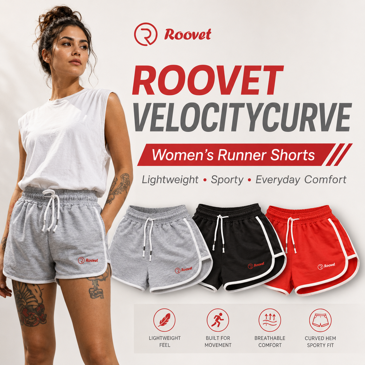 Roovet VelocityCurve Women’s Retro Runner Shorts thumbnail 8
