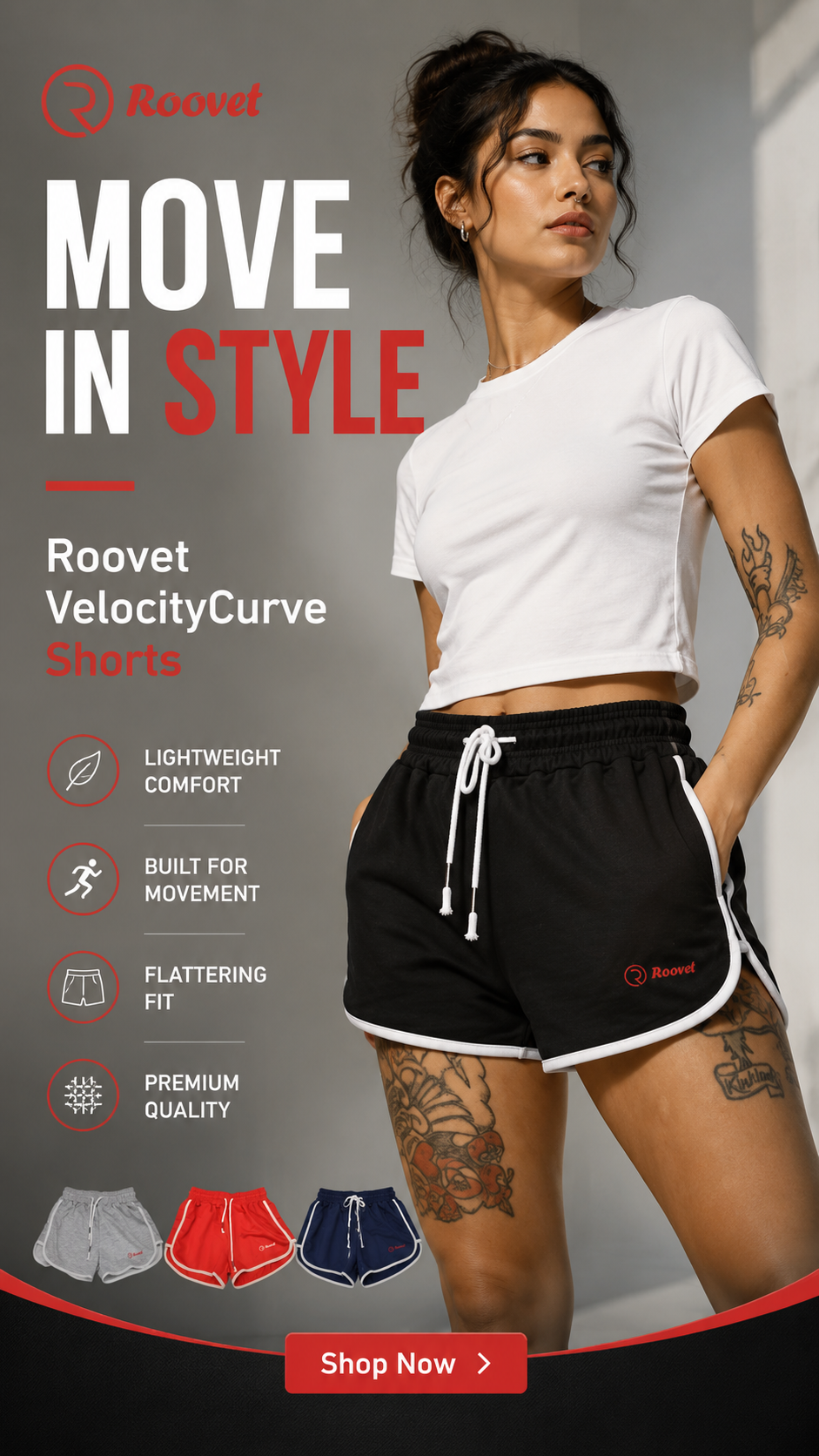 Roovet VelocityCurve Women’s Retro Runner Shorts thumbnail 9