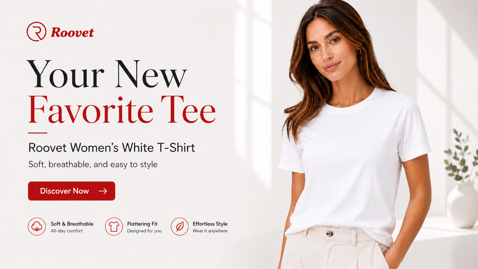 Roovet PureForm Women’s Classic White Tee thumbnail 6