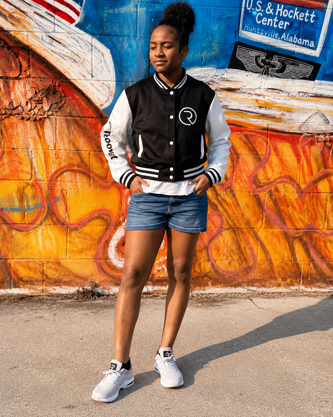 Roovet Varsity Muse Women’s Letterman Jacket – Classic Bomber Style with Modern Streetwear Edge thumbnail 11
