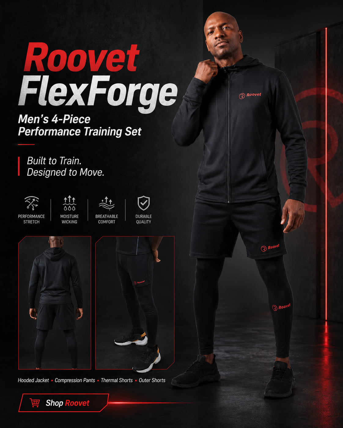 Roovet FlexForge Men’s 4-Piece Performance Training Set thumbnail 4