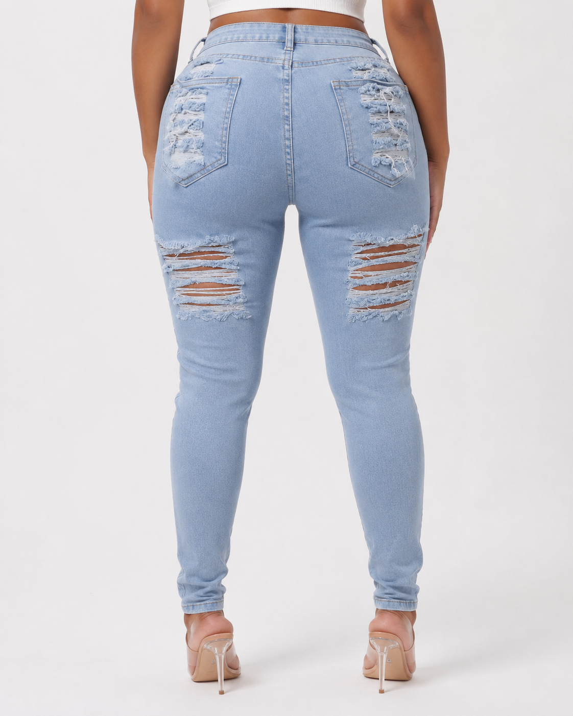 Roovet ShredCurve Womens High-Waisted Ripped Jeans thumbnail 2