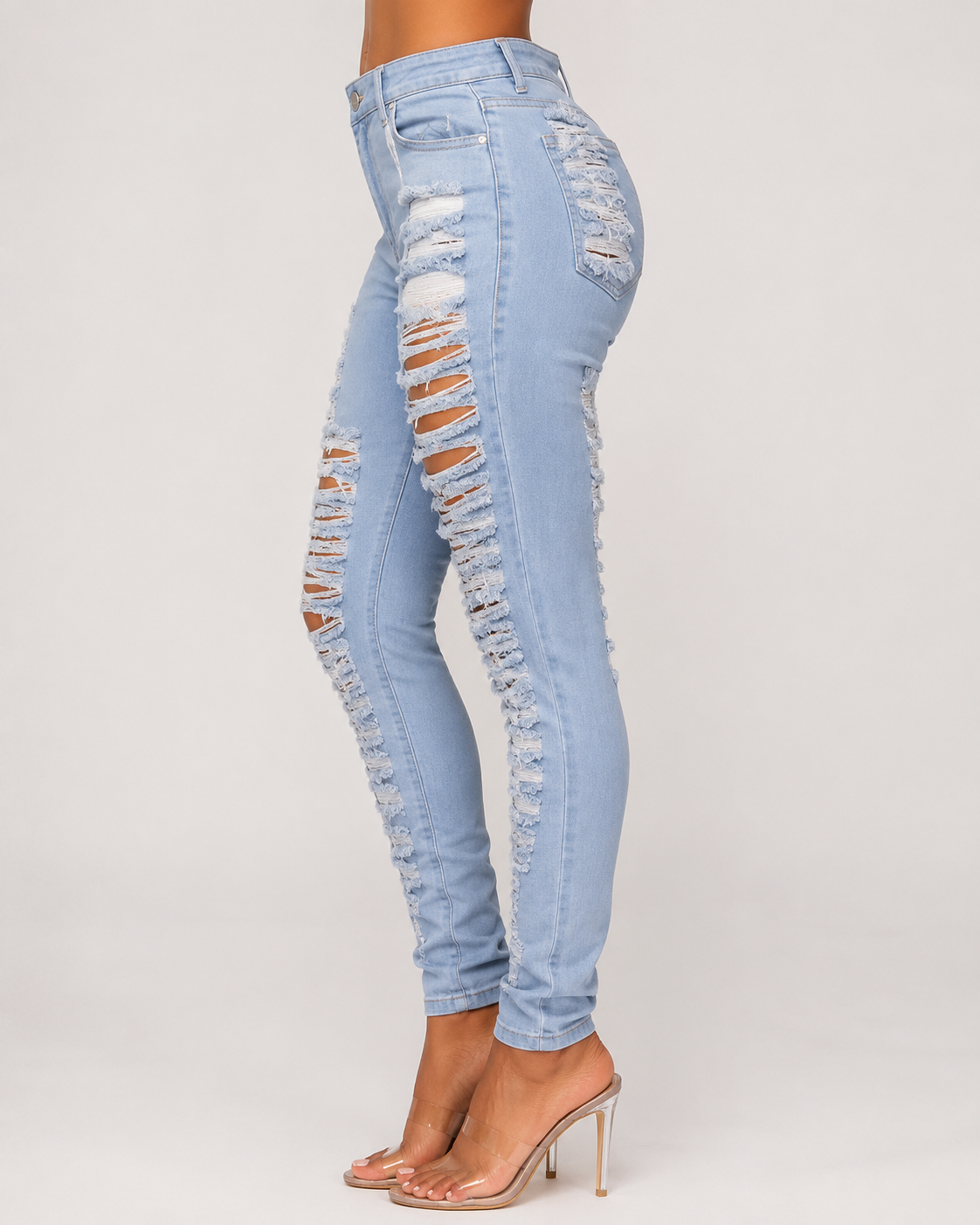 Roovet ShredCurve Womens High-Waisted Ripped Jeans thumbnail 1