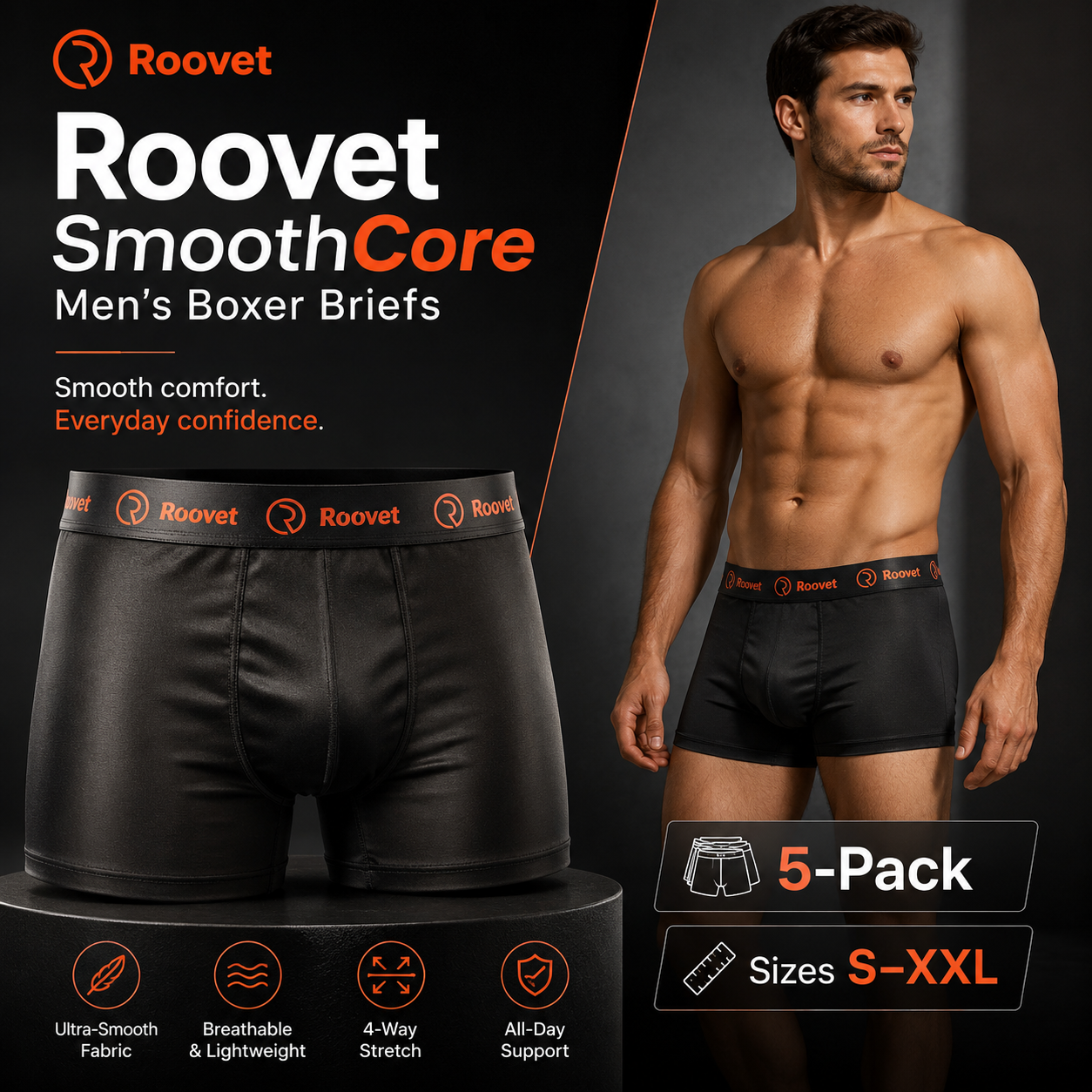 Roovet SmoothCore Men’s Boxer Briefs thumbnail 5