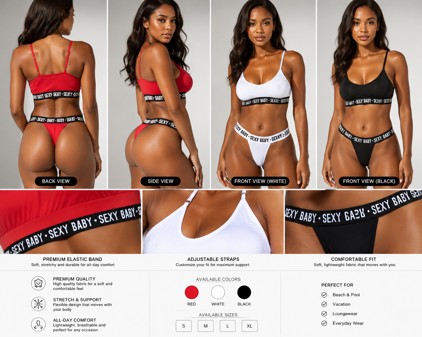 Roovet Siren Sport Logo-Band Bikini Set thumbnail 4