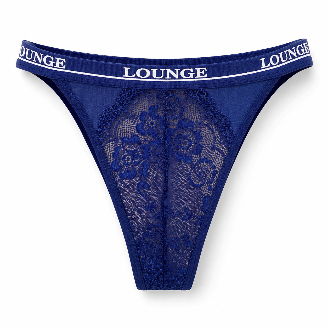 Roovet Lounge Royal Blue Lace Bralette & Thong Lingerie Set thumbnail 14