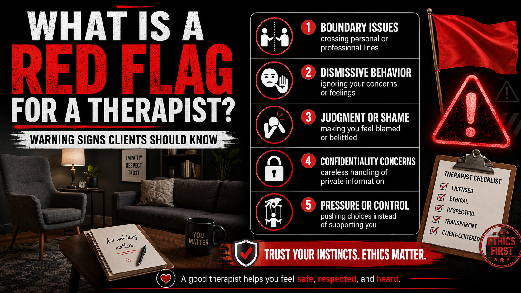 What Is a Red Flag for a Therapist? Warning Signs Clients Should Know