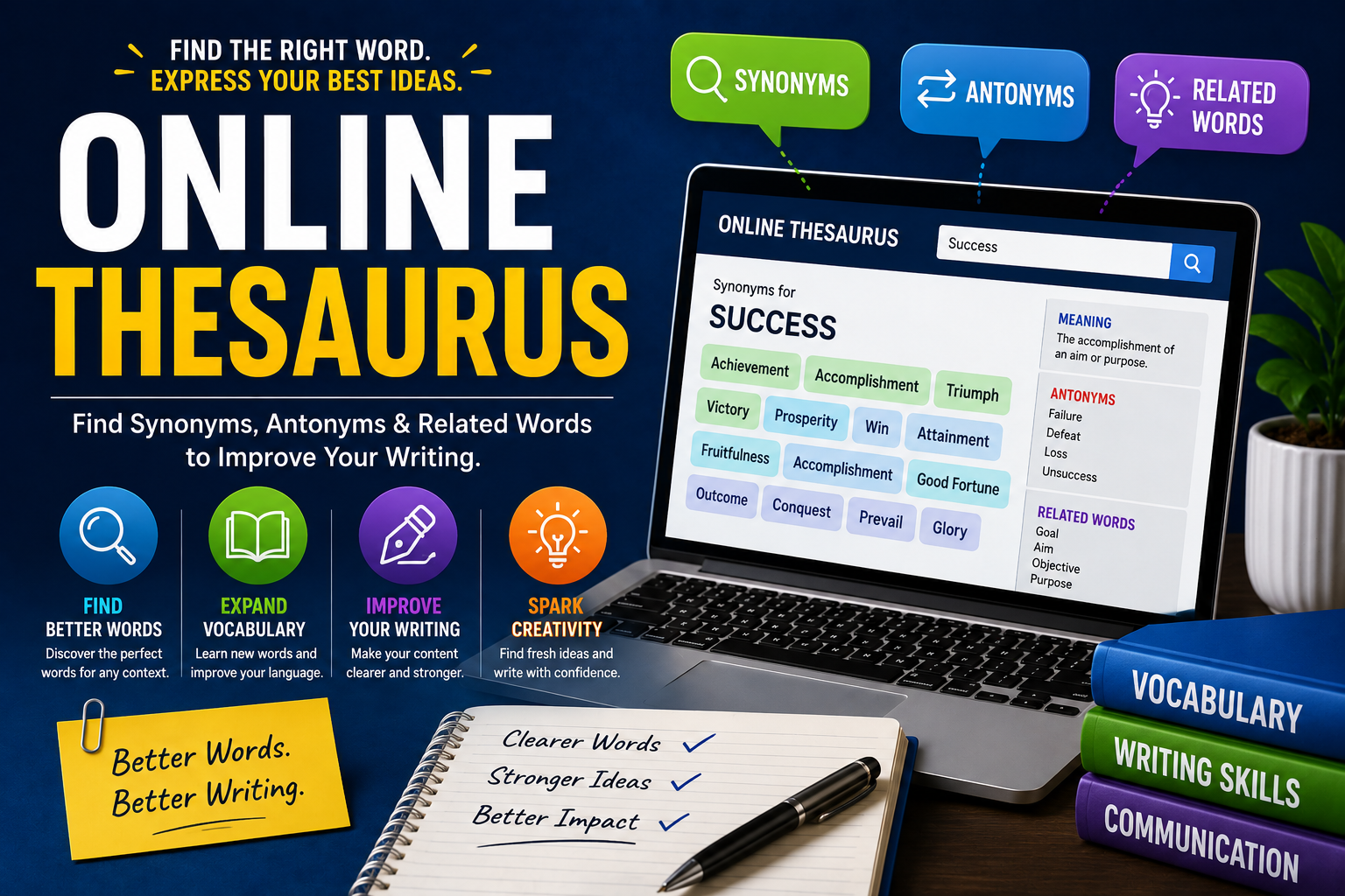 Online Thesaurus: Find Better Words, Synonyms, and Stronger Writing Ideas